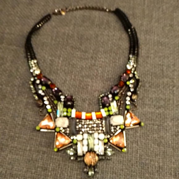 Nocturne rhinestone bib necklace - Picture 2 of 3